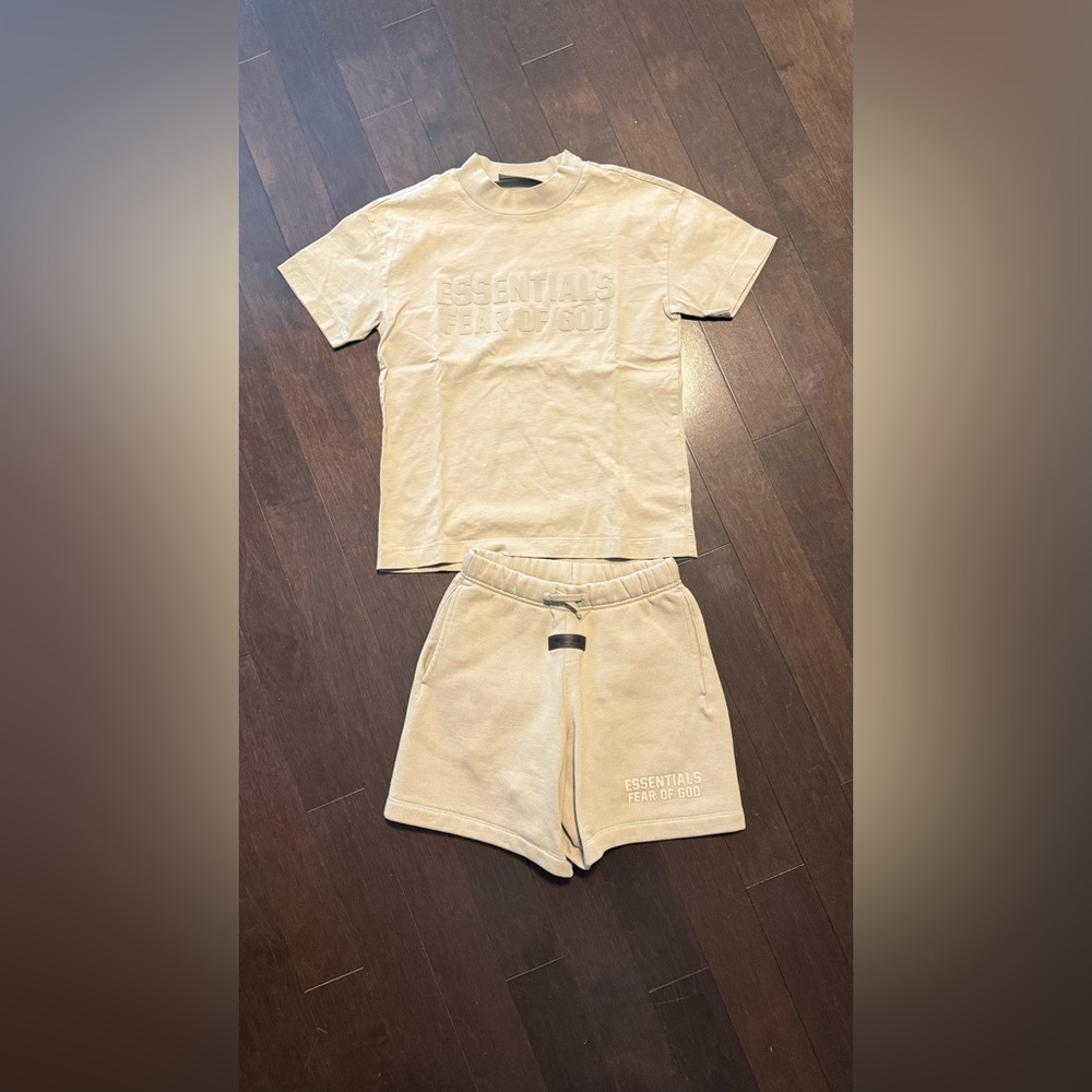 Authentic Fear of God Kids Beige Athletic Set